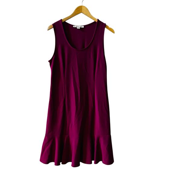 Boston Proper Crew Neck Sleeveless Flounce Hem Dress Size 10 Pink - Picture 1 of 7